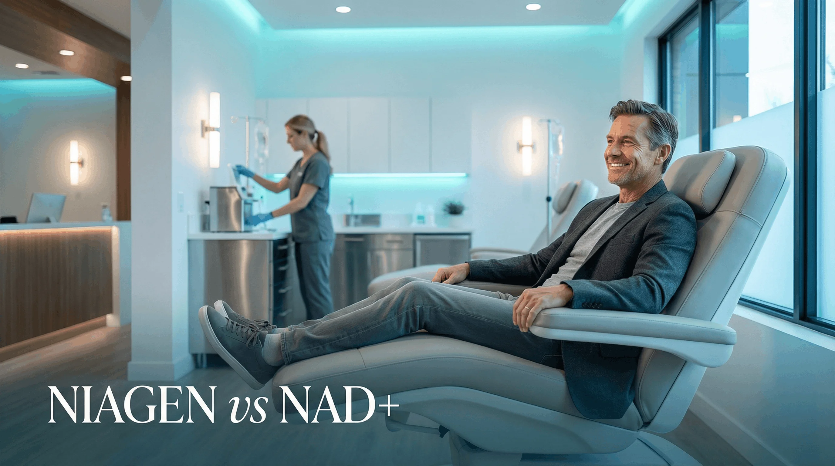 Niagen NR vs NAD+ IV therapy comparison for next-generation longevity treatments at Beyond Remedi Scottsdale